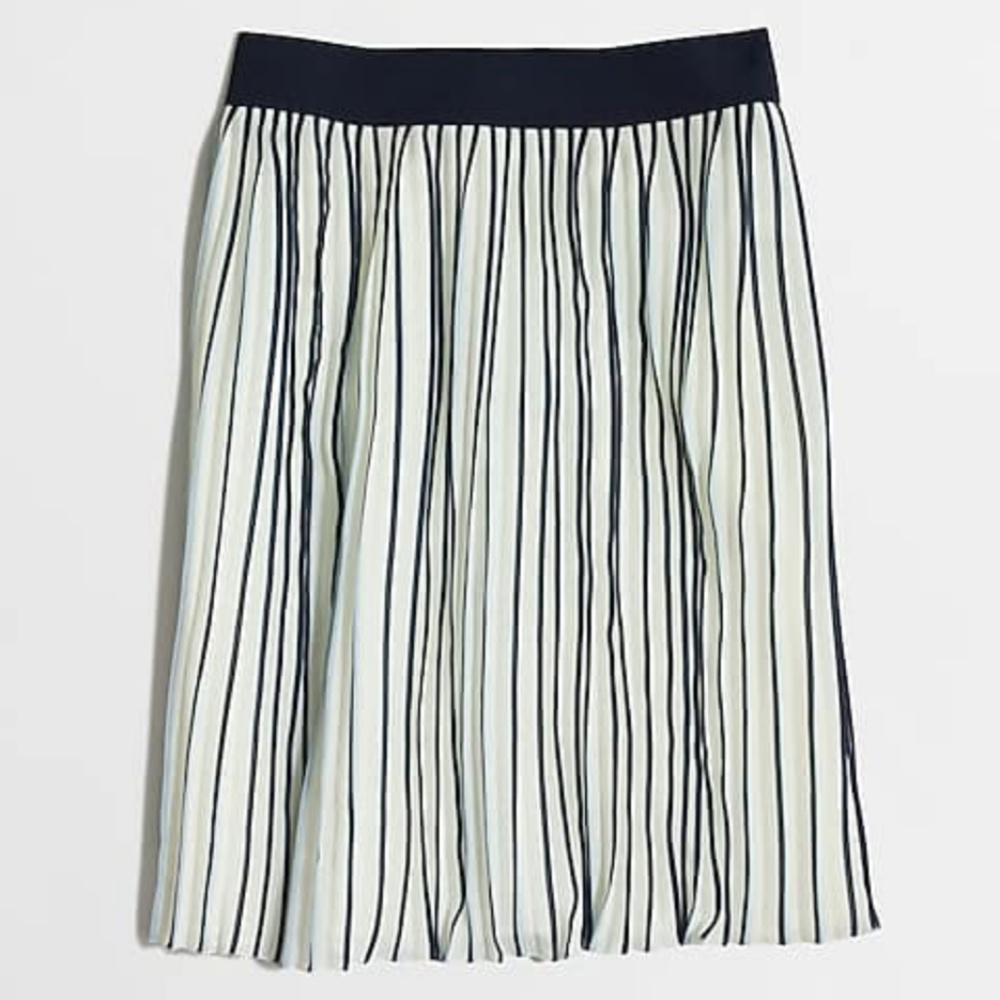 J. Crew Navy and White Striped Skirt